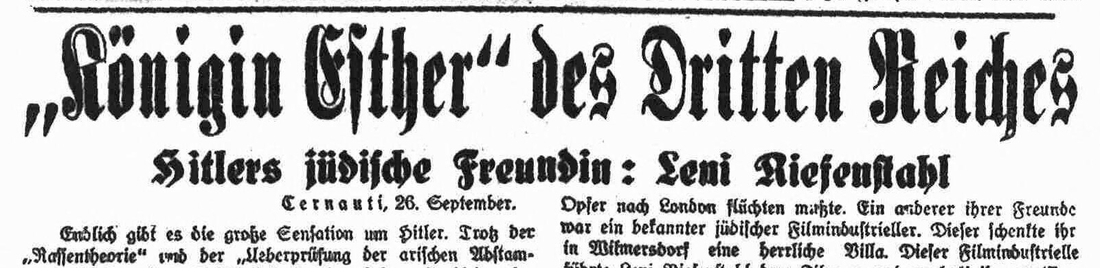  Czernowitzer Morgenblatt, 27.9.1934 (Digitales Forum Mittel- und Osteuropa e.V)